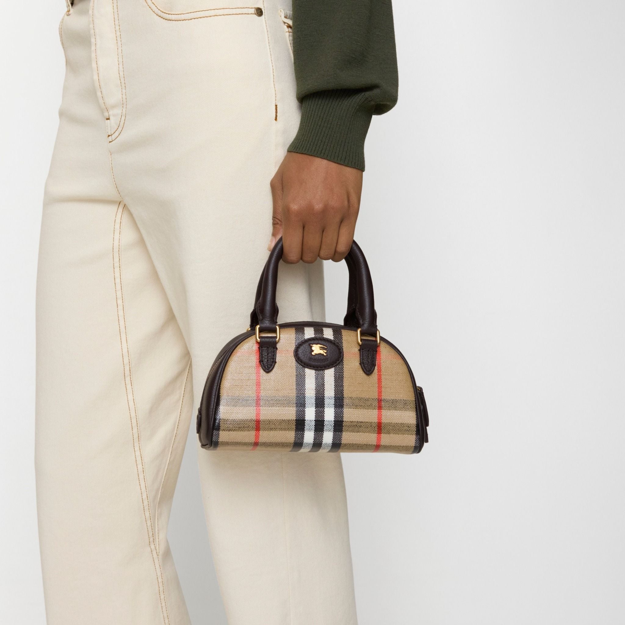  Túi Nữ Burberry Mini Highlands Bowling Bag​ 'Sand' 