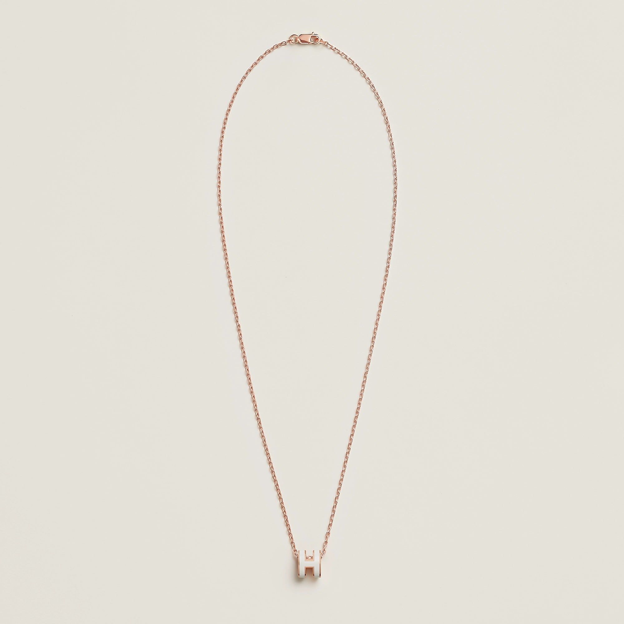  Vòng Cổ Nữ Hermes Mini Pop H 'Blanc Rose Gold' 