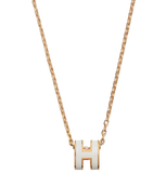  Vòng Cổ Nữ Hermes Mini Pop H 'Blanc Yellow Gold' 