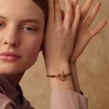  Vòng Tay Nữ Hermes Etrier 'Étoupe Rose Gold' 
