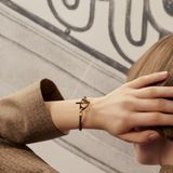  Vòng Tay Nữ Hermes Etrier 'Étoupe Rose Gold' 