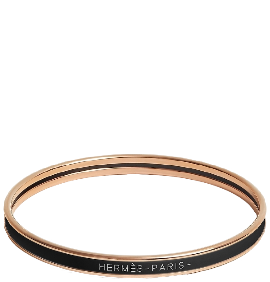  Vòng Tay Nữ Hermes Uni Bangle 'Noir Rose Gold' 