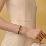  Vòng Tay Nữ Hermes Roulis Double Tour 'Étoupe Rose Gold' 