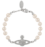  Vòng Tay Nữ Vivienne Westwood Mini Bas Relief Pearl 'Silver' 