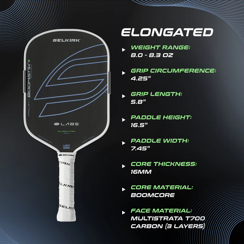  Vợt Pickleball Selkirk Labs Boomstik Summit Asia Raw Carbon 'Black' 