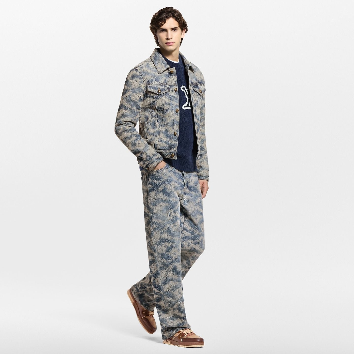  Giày Nam Louis Vuitton LV Trainer 'Brown' 