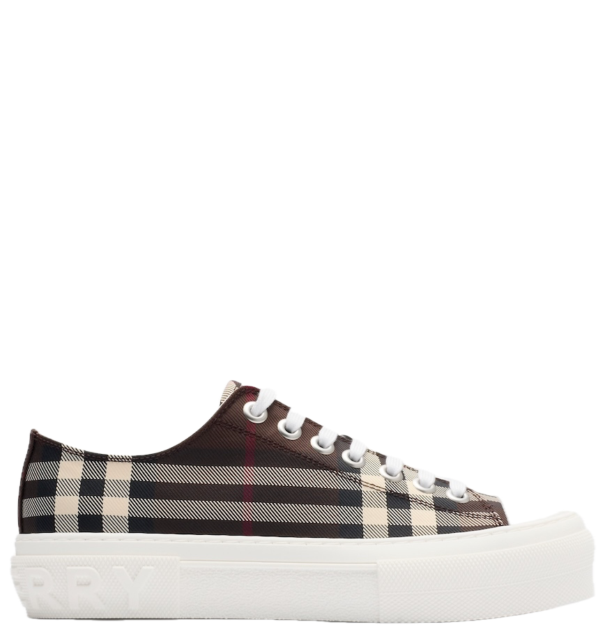  Giày Nữ Burberry Check Sneakers 'Mahogany' 