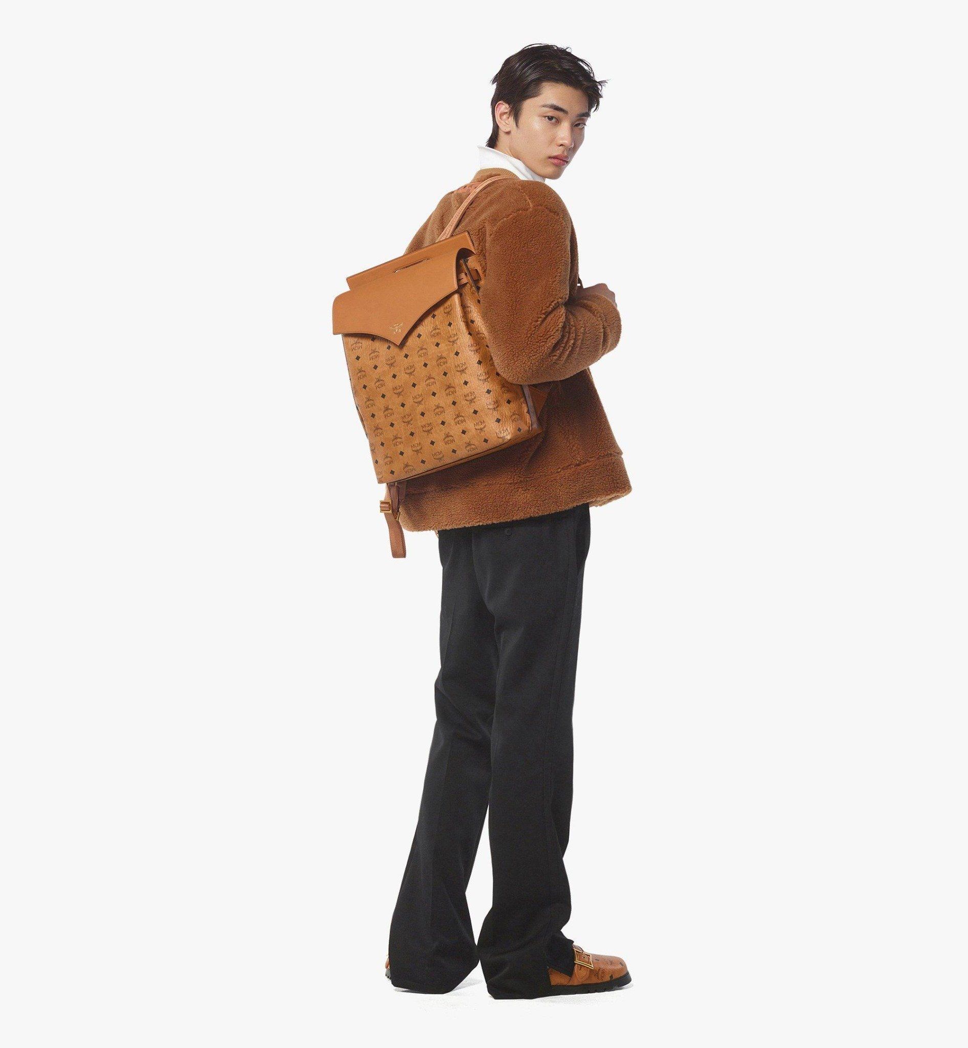  Balo MCM Diamond Backpack 'Cognac' 