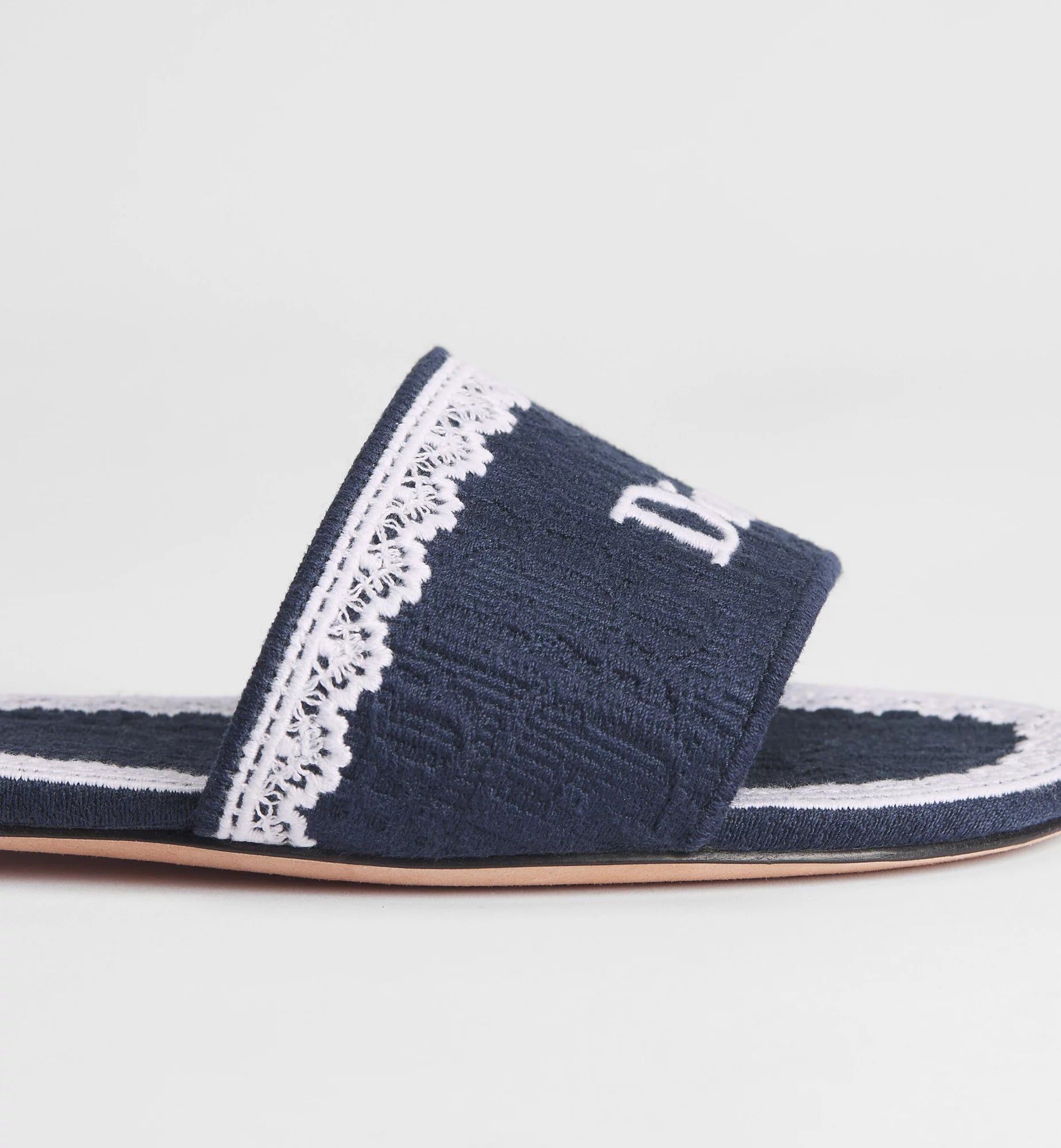  Dép Nữ Dior Dentelle Slide 'Blue' 