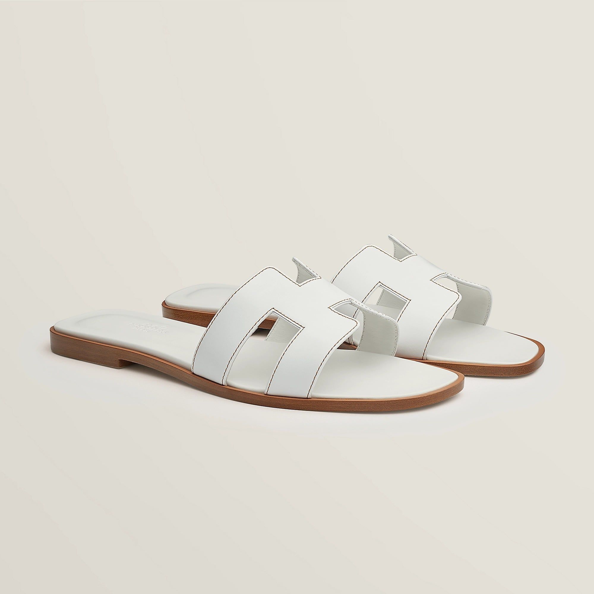  Dép Nữ Hermes Oran Sandal 'Blanc' 