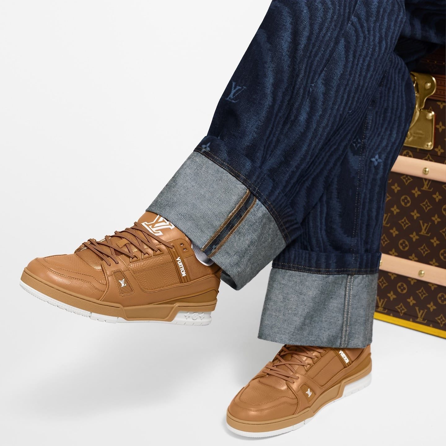  Giày Nam Louis Vuitton LV Trainer 'Cognac' 