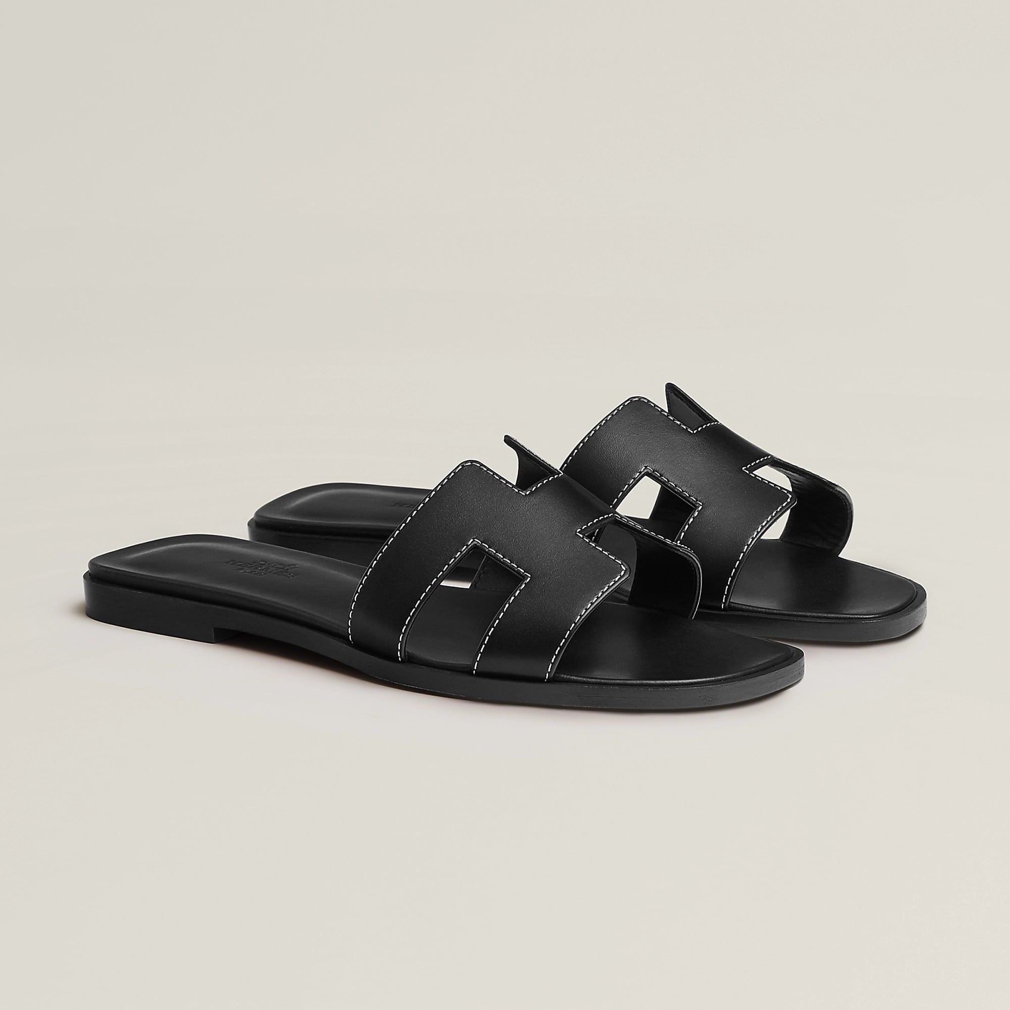  Dép Nữ Hermes Oran Sandal 'Noir' 