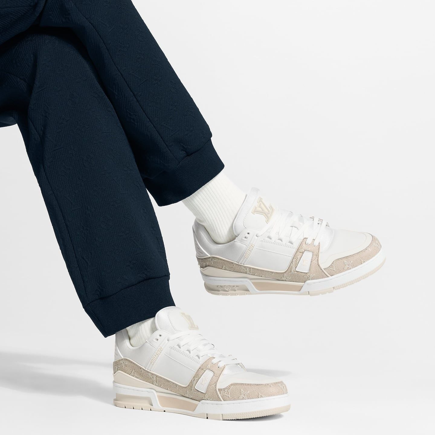  Giày Nam Louis Vuitton LV Trainer 'Beige' 