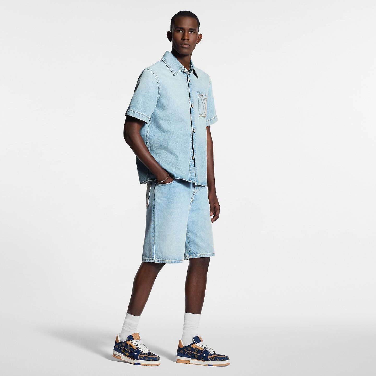  Giày Nam Louis Vuitton LV Trainer 'Blue' 