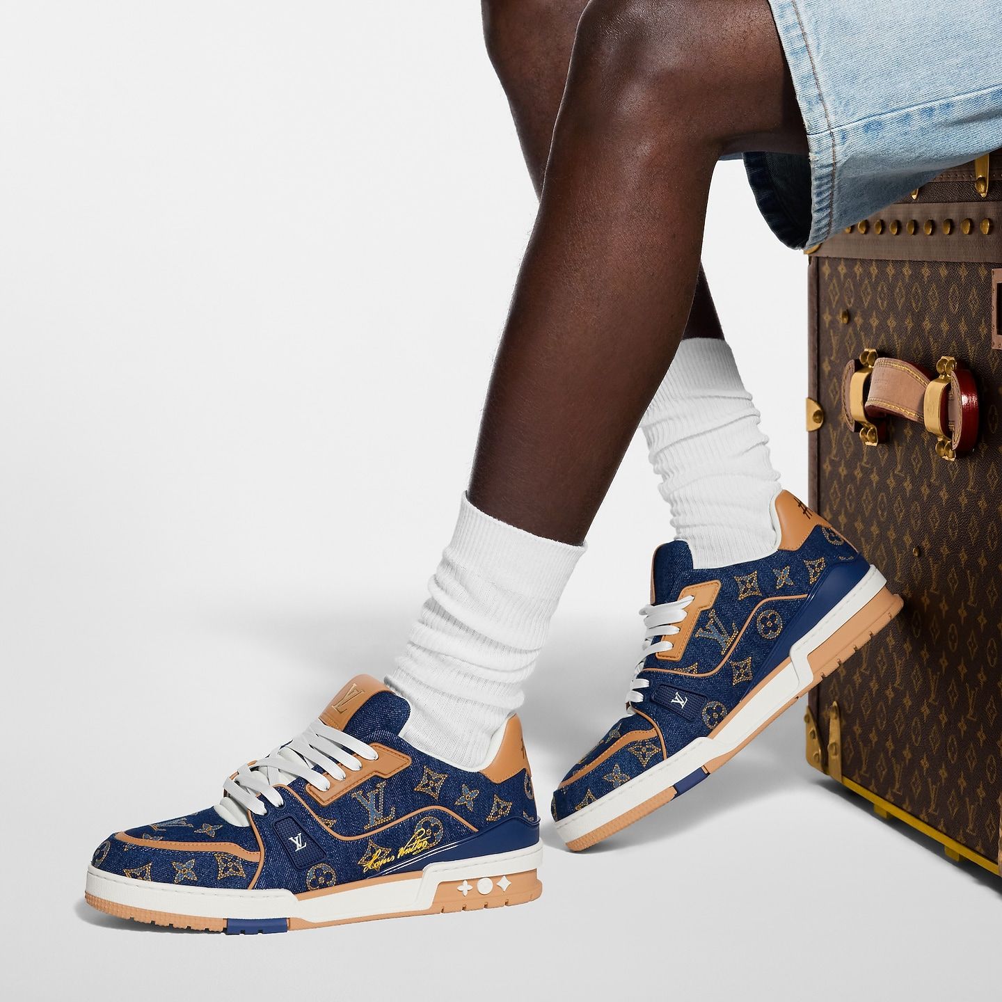 Giày Nam Louis Vuitton LV Trainer 'Blue' 