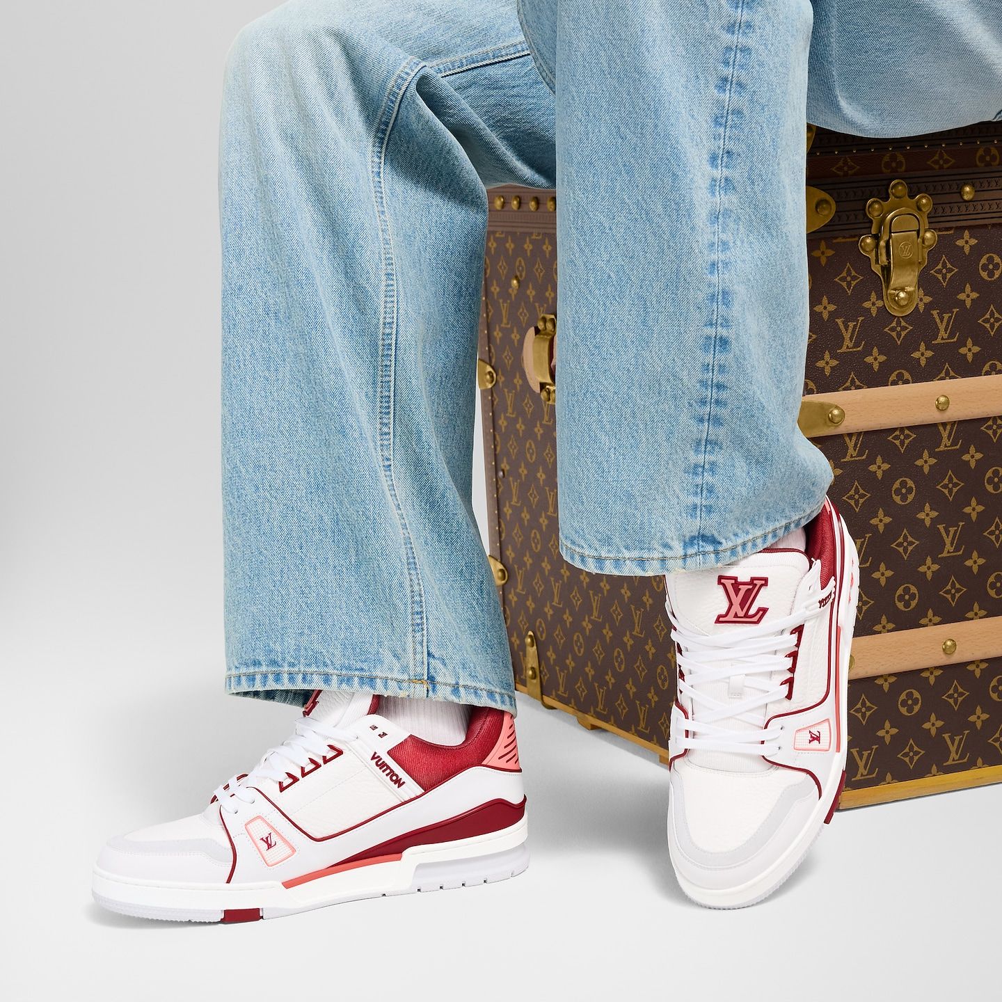  Giày Nam Louis Vuitton LV Trainer 'Red' 