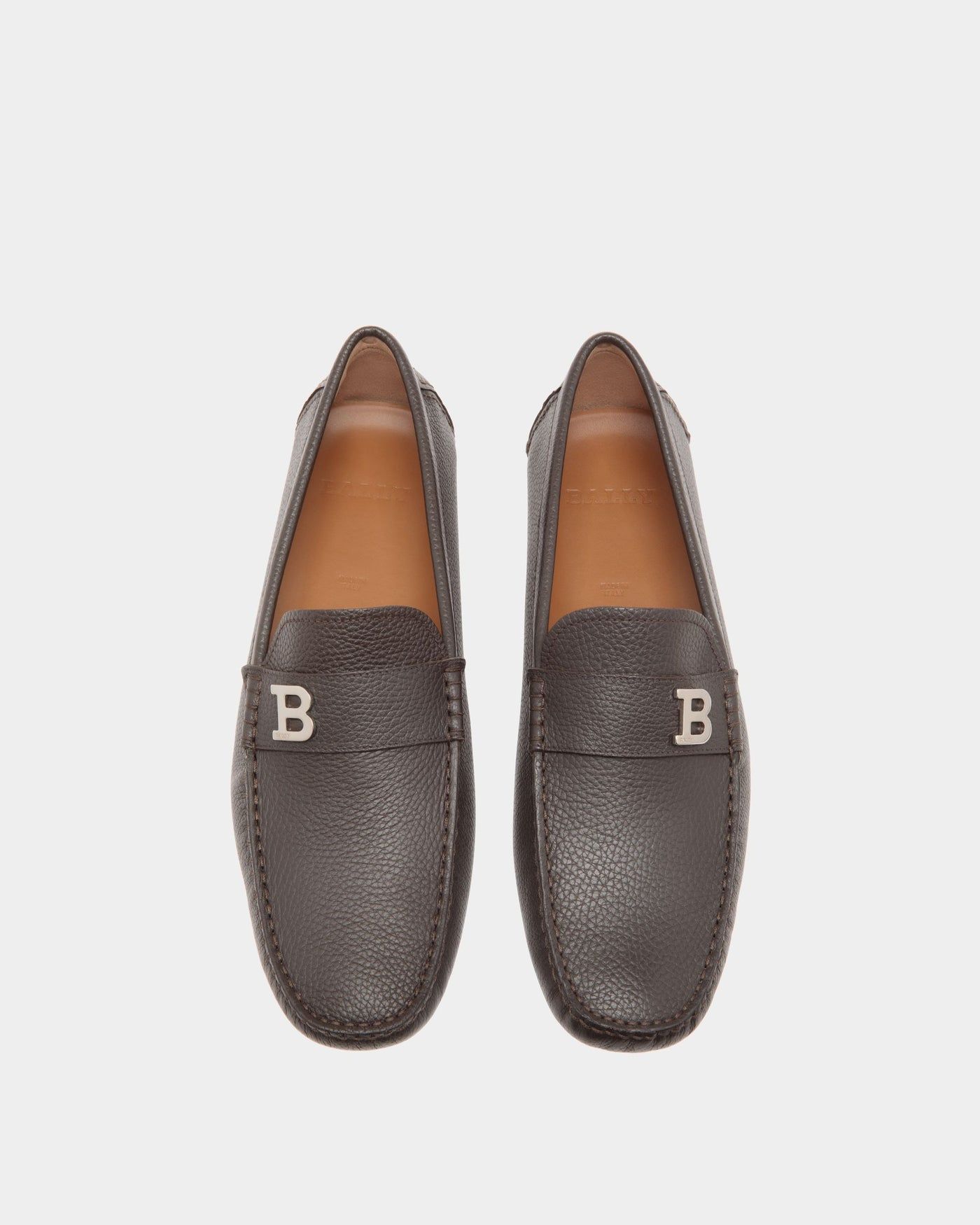  Giày Nam Bally Driver Grained Leather 'Brown' 