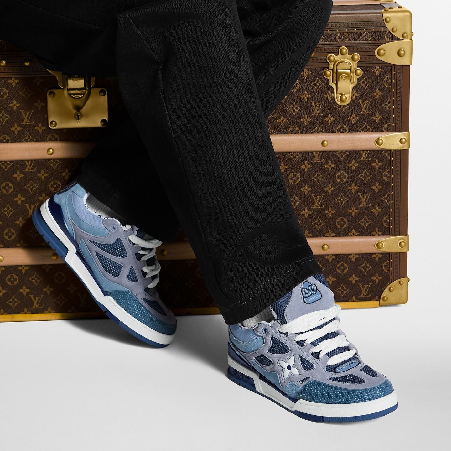  Giày Nam Louis Vuitton LV Skate Trainers 'Blue' 