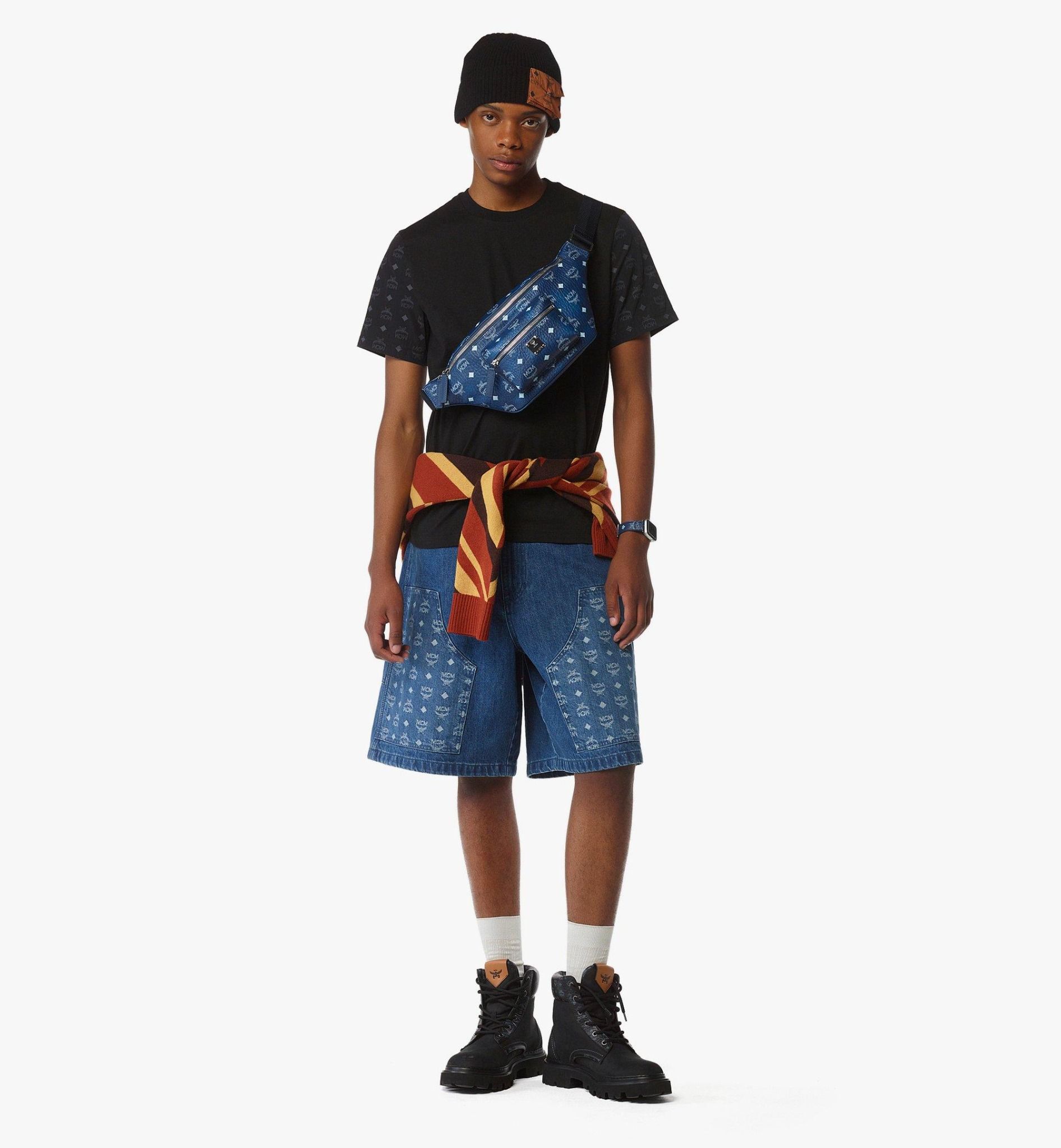  Túi MCM Fursten Belt Bag 'Blue Visetos' 