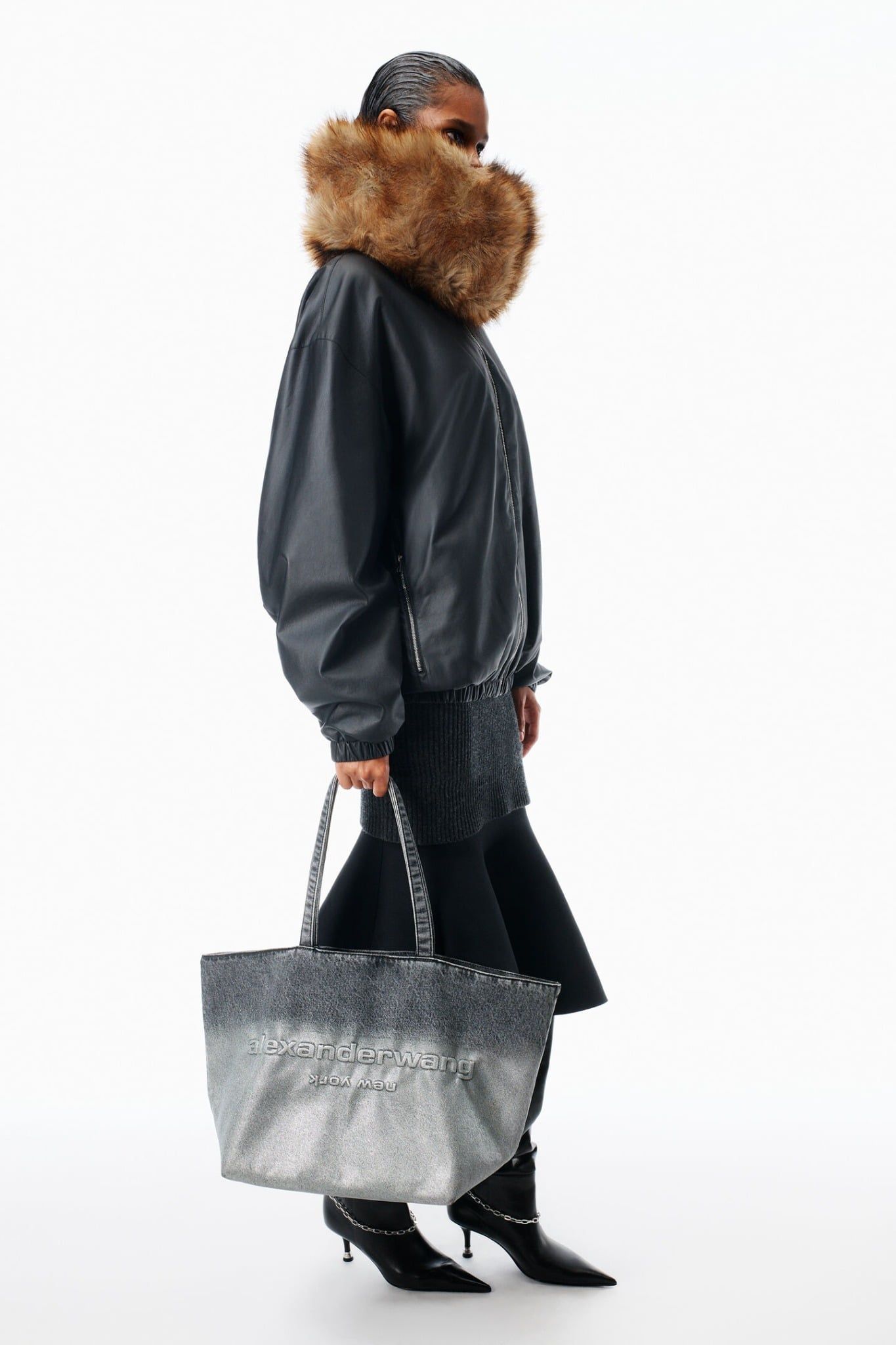  Túi Nữ Alexander Wang Punch Tote 'Grey' 