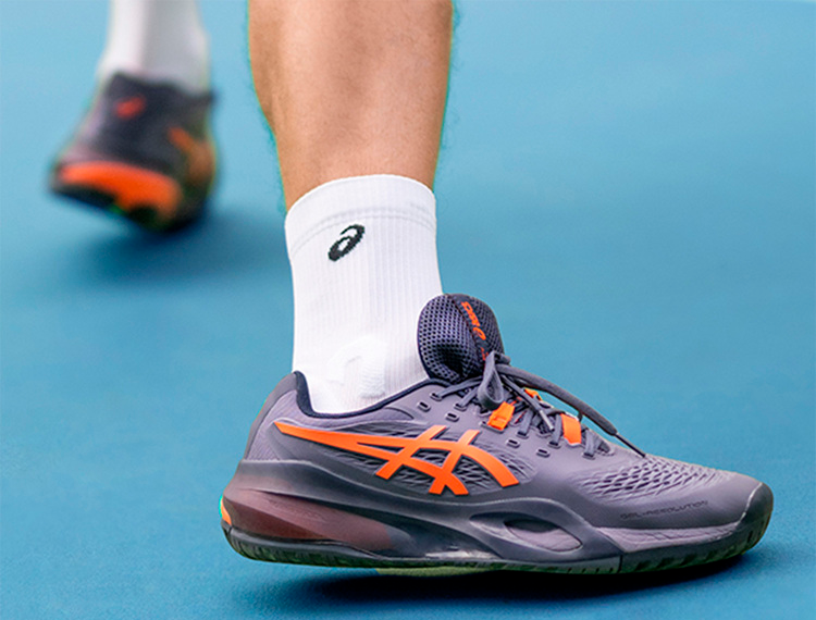  Giày Nam Asics Gel Resolution X Greyish 'Purple Nova Orange' 