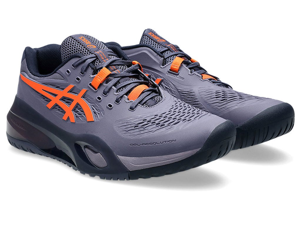  Giày Nam Asics Gel Resolution X Greyish 'Purple Nova Orange' 
