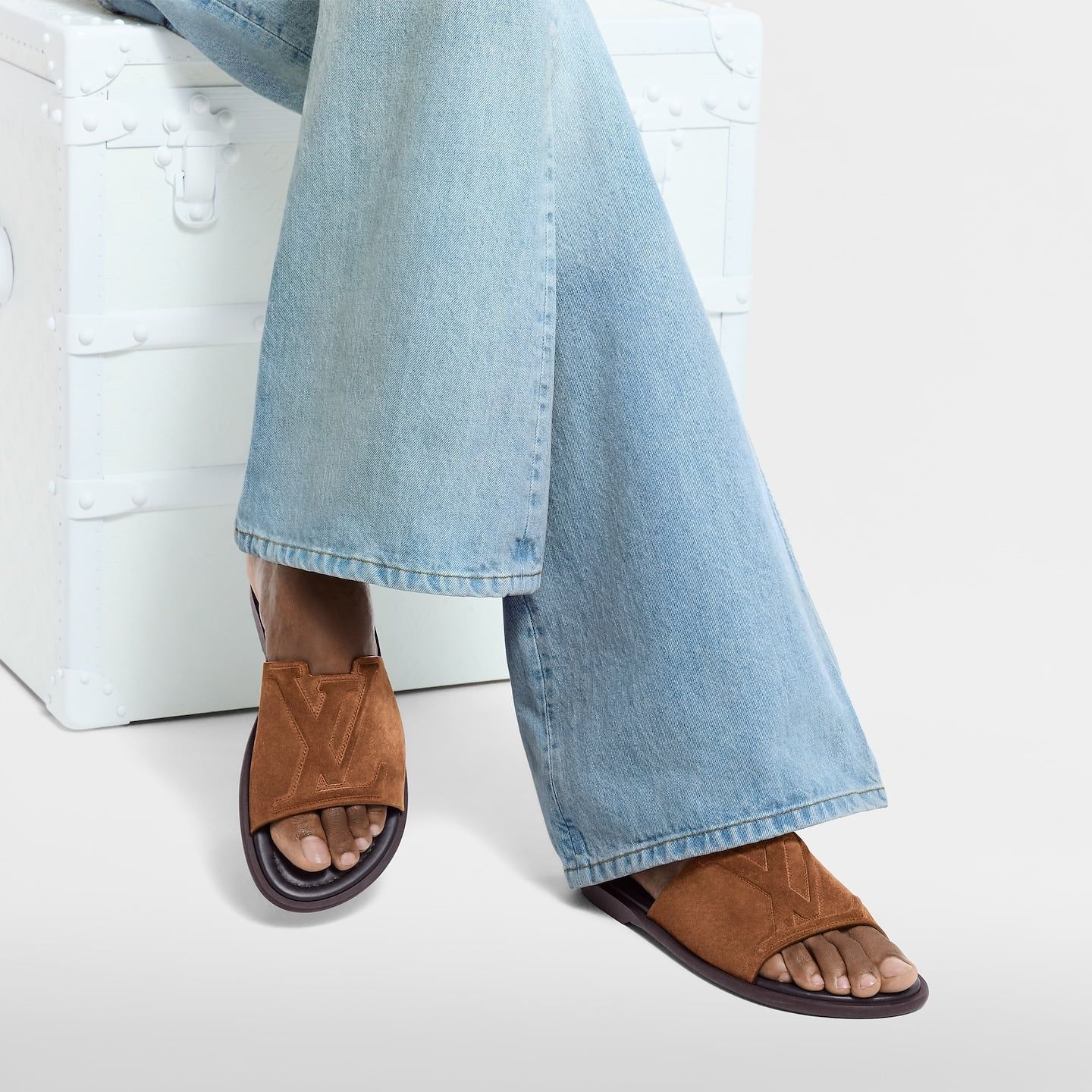  Dép Nam Louis Vuitton LV Portofino Mules 'Cognac' 