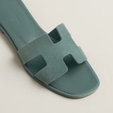  Dép Nữ Hermes Oran Sandal 'Bleu Tonnerre' 