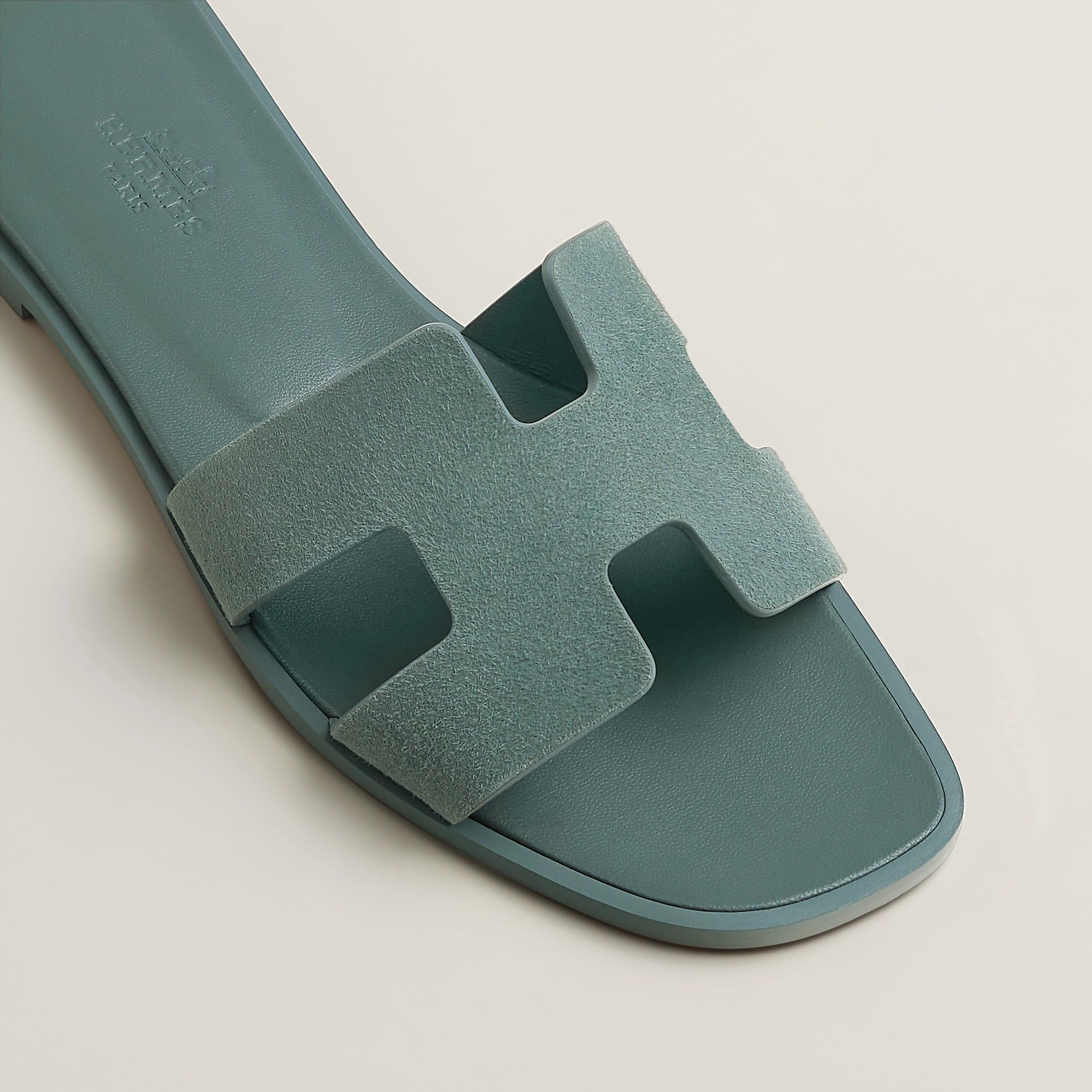  Dép Nữ Hermes Oran Sandal 'Bleu Tonnerre' 