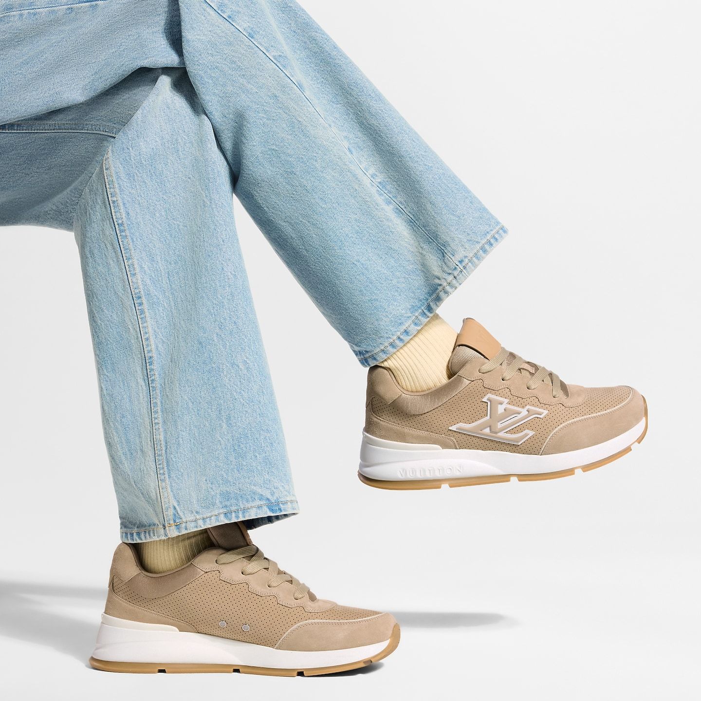  Giày Nam Louis Vuitton LV Classic Trainers 'Beige' 