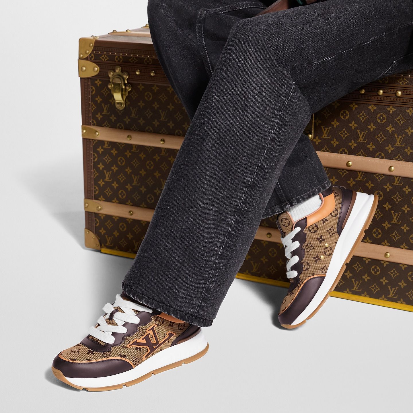  Giày Nam Louis Vuitton LV Classic Trainers 'Brown' 