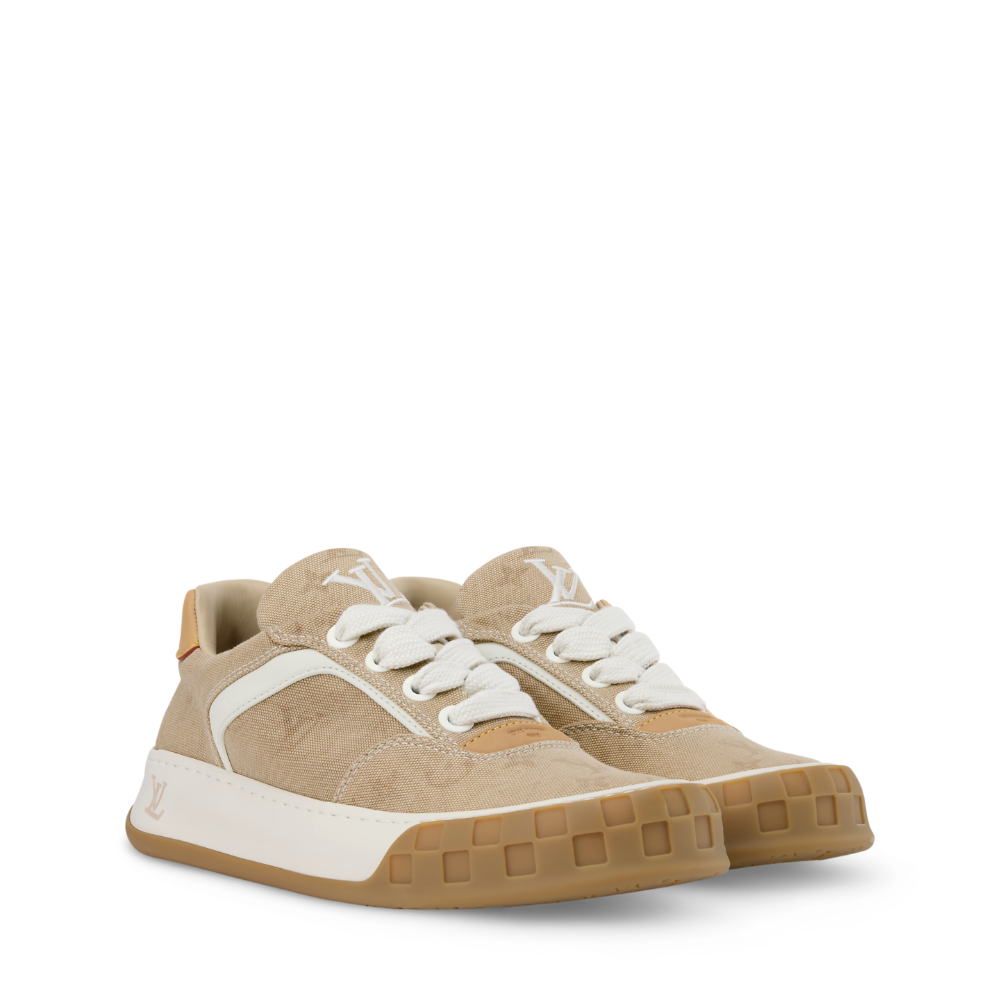  Giày Nam Louis Vuitton LV Tilted Trainers 'Beige' 