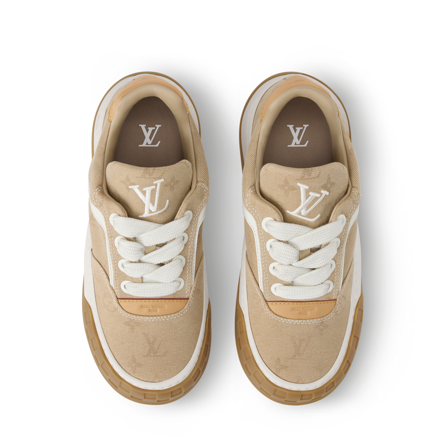  Giày Nam Louis Vuitton LV Tilted Trainers 'Beige' 