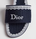  Giày Nữ Dior Dentelle Heeled Slide 'Blue' 