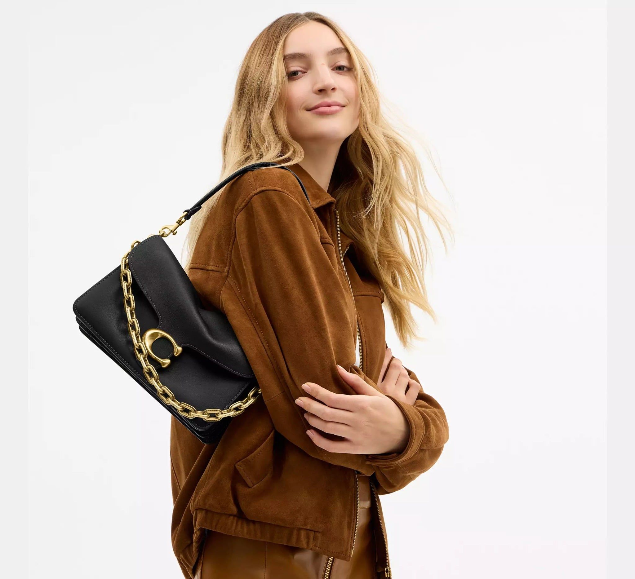  Túi Nữ Coach Chain Tabby Shoulder Bag 'Black' 