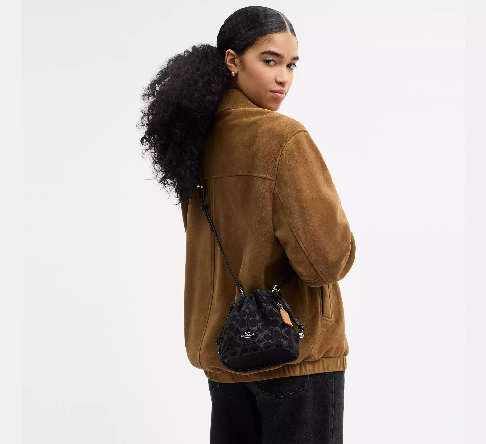  Túi Nữ Coach Faye Mini Drawstring Bag 'Black' 