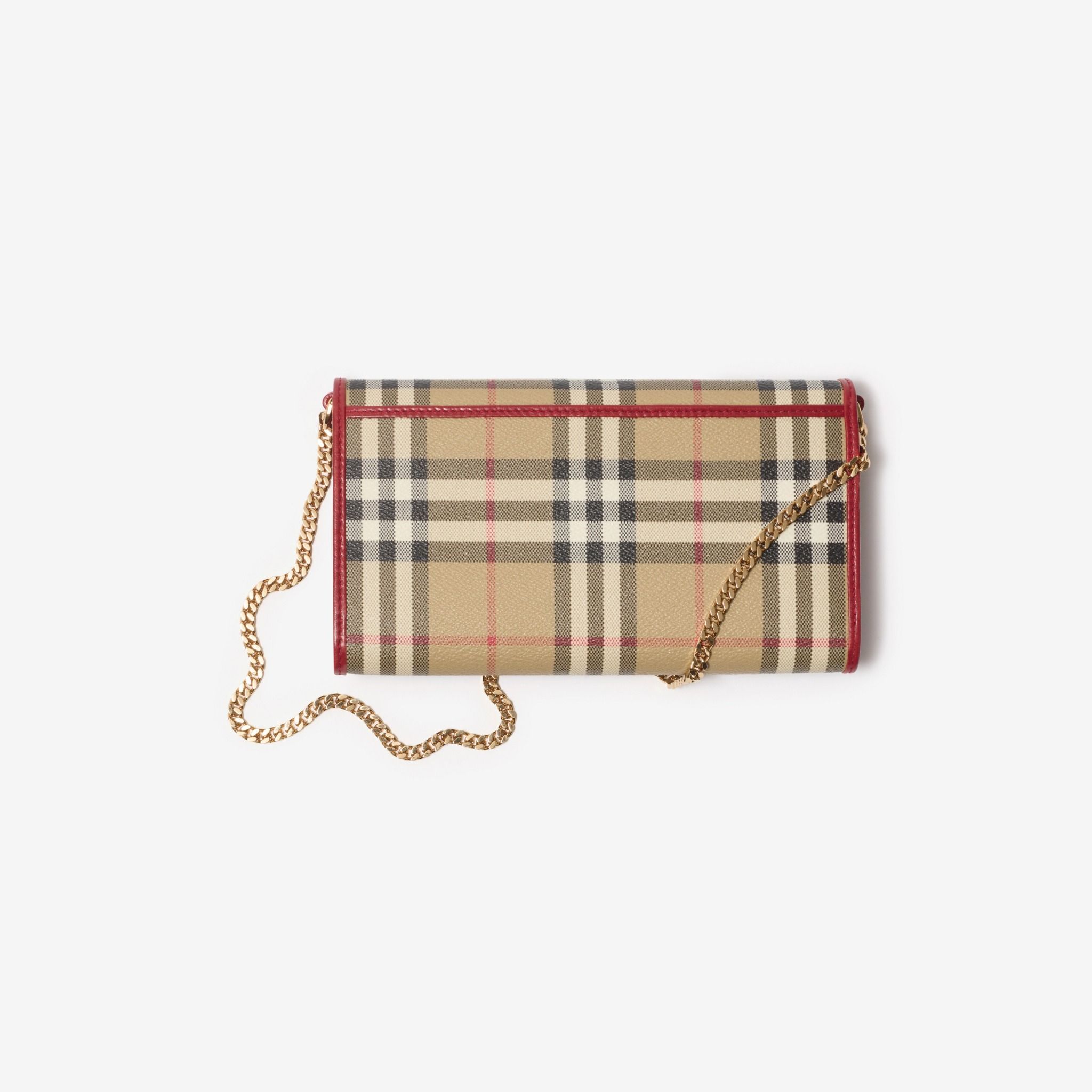  Ví Nữ Burberry Check Chain Strap Wallet 'Beige' 