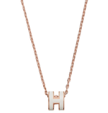  Vòng Cổ Nữ Hermes Mini Pop H 'Blanc Rose Gold' 