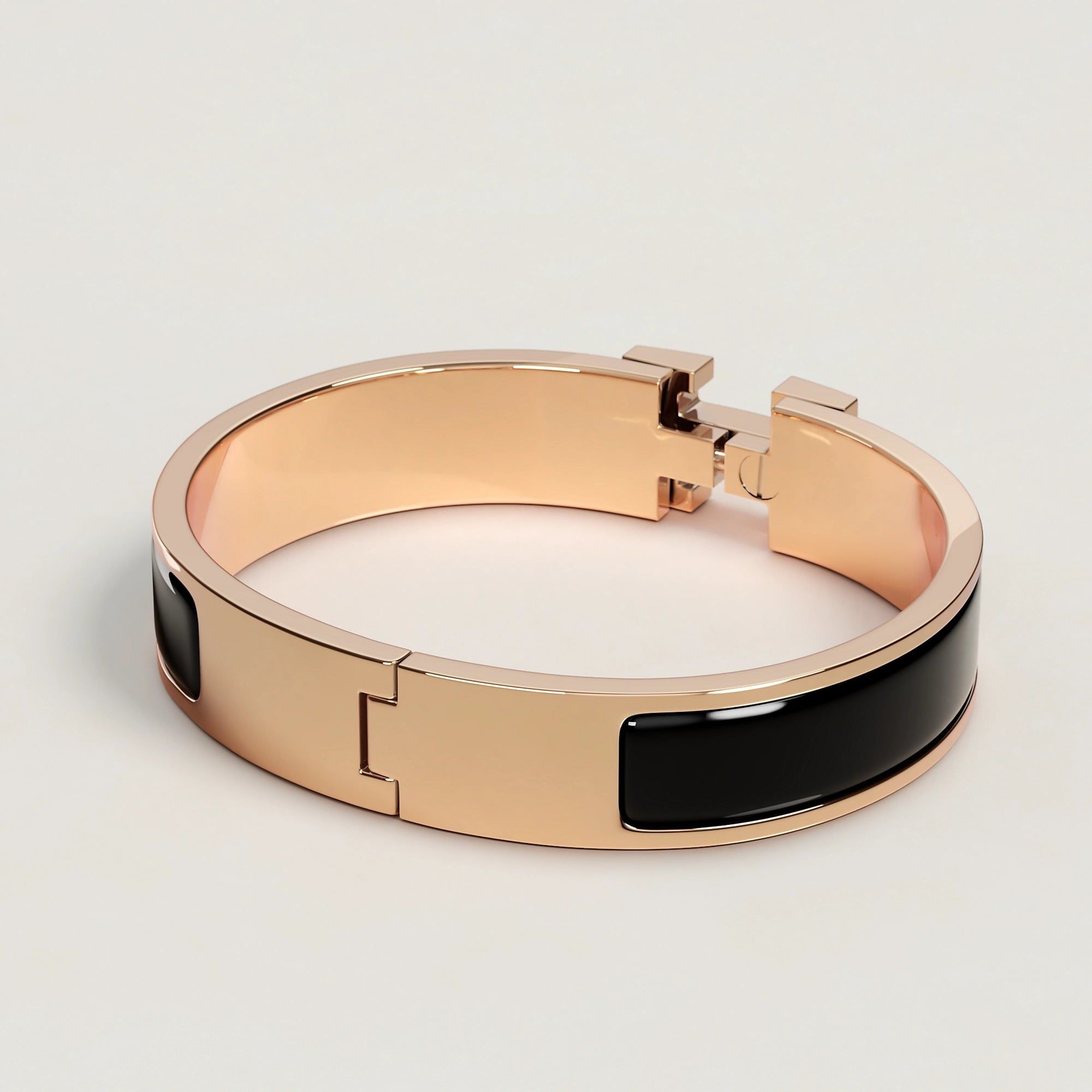  Vòng Tay Nữ Hermes Clic H 'Noir Rose Gold' 