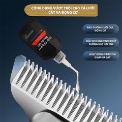 Dầu tra lưỡi tông đơ Kemei 55ml giúp làm mát lưỡi, động cơ hoạt động tốt, bảo vệ lưỡi chống gỉ sét, kéo dài tuổi thọ tông đơ - Hàng chính hãng