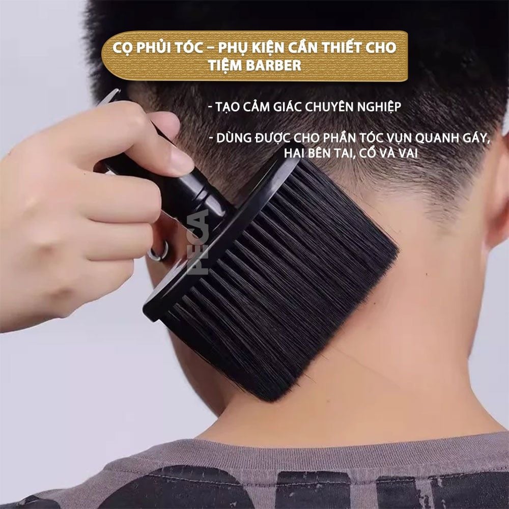 Chổi phủi tóc Kemei chuyên nghiệp đầu lông mềm giúp phủi sạch, cọ quét tóc sau khi cắt chuyên dụng cho tiệm barber - Chính hãng