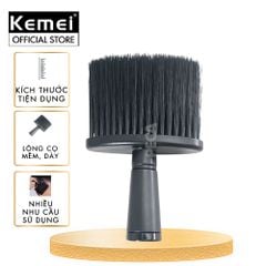 Chổi phủi tóc Kemei chuyên nghiệp đầu lông mềm giúp phủi sạch, cọ quét tóc sau khi cắt chuyên dụng cho tiệm barber - Chính hãng