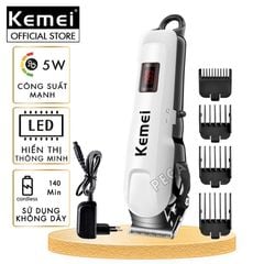 Tông đơ cắt tóc không dây KEMEI KM-809A chuyên nghiệp màn hình LCD hiển thị pin - Chính Hãng
