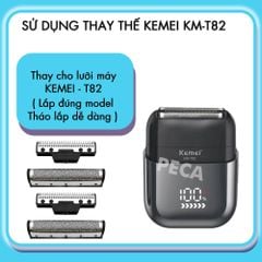 Lưỡi thay thế máy cạo râu Kemei KM-T82 không gỉ bộ gồm 2 lưới và 2 lưỡi thay cho 1 máy- Chính hãng