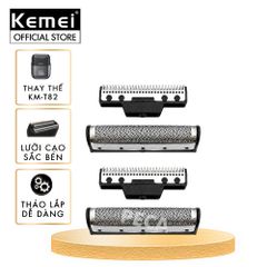 Lưỡi thay thế máy cạo râu Kemei KM-T82 không gỉ bộ gồm 2 lưới và 2 lưỡi thay cho 1 máy- Chính hãng