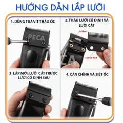 Bộ lưỡi tông đơ cắt tóc thay thế cho Kemei KM-2296 bằng thép không gỉ mạ DLC chuyên dụng - Chính hãng