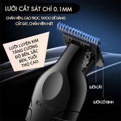 Bộ lưỡi tông đơ chấn viền thay thế cho Kemei KM-2299 bằng thép không gỉ mạ DLC chuyên dụng - Chính hãng