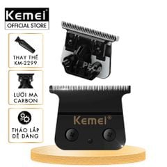 Bộ lưỡi tông đơ chấn viền thay thế cho Kemei KM-2299 bằng thép không gỉ mạ DLC chuyên dụng - Chính hãng