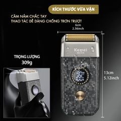Máy cạo râu Kemei KM-KM-T410 lưỡi nổi 3D điều chỉnh 10 mức tốc độ, cạo sạch nhanh, màn hình LCD, công suất mạnh mẽ 5W - Hàng chính hãng