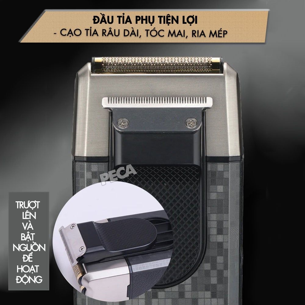 Máy cạo râu Kemei KM-KM-T410 lưỡi nổi 3D điều chỉnh 10 mức tốc độ, cạo sạch nhanh, màn hình LCD, công suất mạnh mẽ 5W - Hàng chính hãng